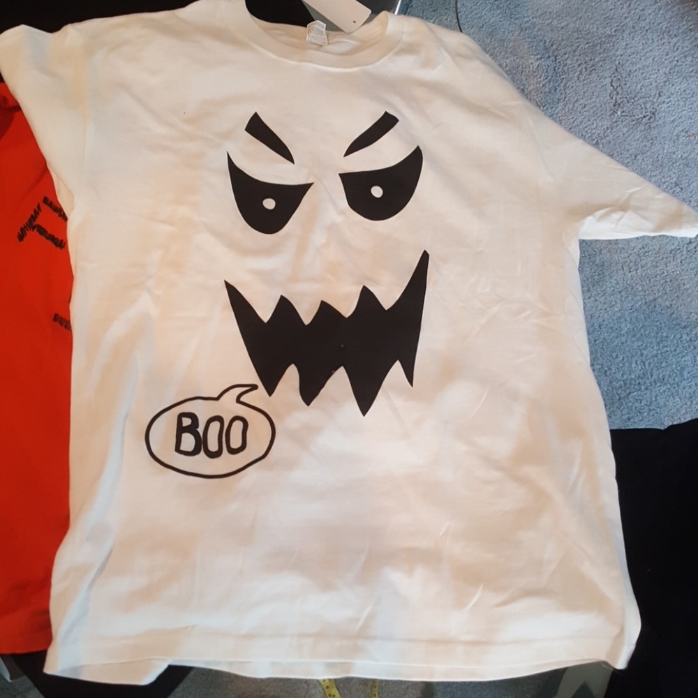 Halloween Shirt.  White.. BOO. Large